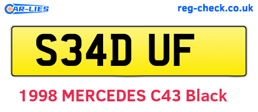 S34DUF are the vehicle registration plates.