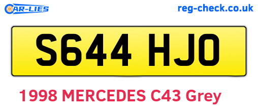 S644HJO are the vehicle registration plates.