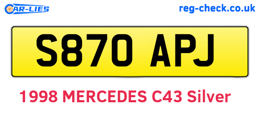 S870APJ are the vehicle registration plates.