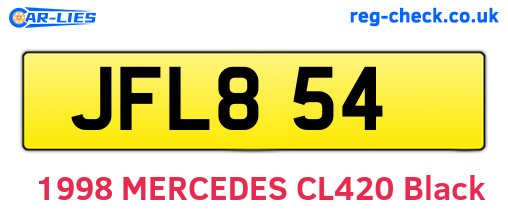 JFL854 are the vehicle registration plates.