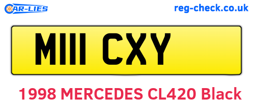 M111CXY are the vehicle registration plates.