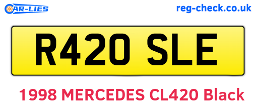 R420SLE are the vehicle registration plates.