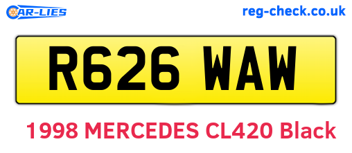 R626WAW are the vehicle registration plates.