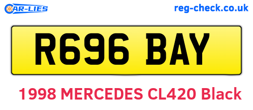 R696BAY are the vehicle registration plates.