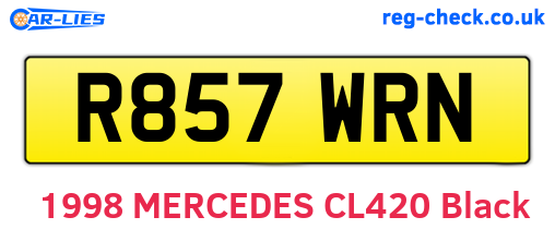 R857WRN are the vehicle registration plates.