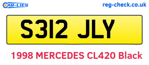 S312JLY are the vehicle registration plates.
