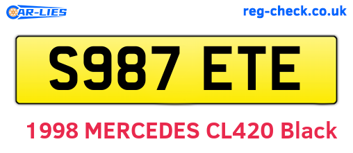 S987ETE are the vehicle registration plates.