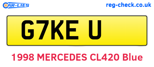 G7KEU are the vehicle registration plates.