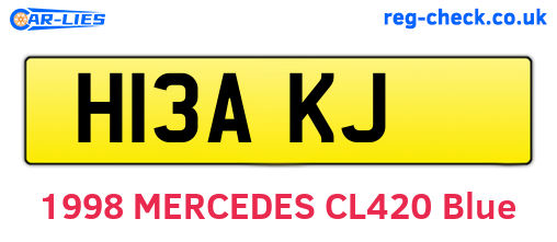 H13AKJ are the vehicle registration plates.