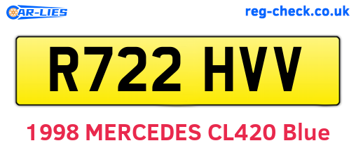 R722HVV are the vehicle registration plates.