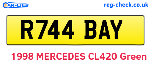R744BAY are the vehicle registration plates.