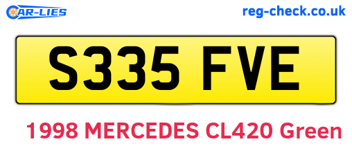 S335FVE are the vehicle registration plates.