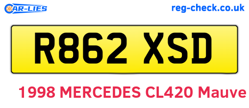 R862XSD are the vehicle registration plates.