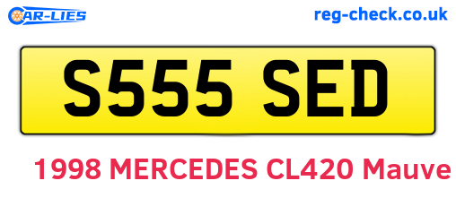 S555SED are the vehicle registration plates.
