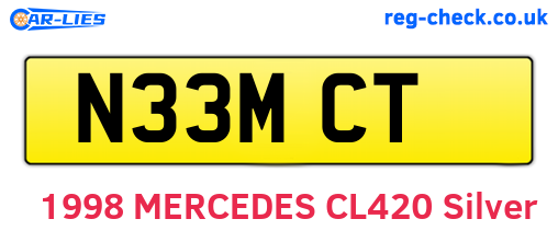 N33MCT are the vehicle registration plates.