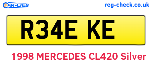 R34EKE are the vehicle registration plates.