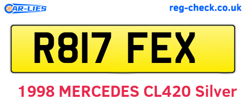 R817FEX are the vehicle registration plates.