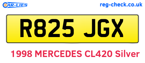 R825JGX are the vehicle registration plates.