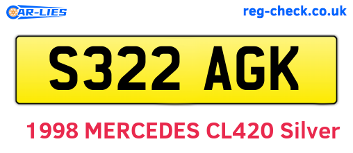 S322AGK are the vehicle registration plates.