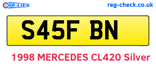 S45FBN are the vehicle registration plates.