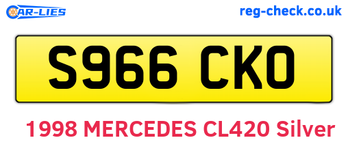 S966CKO are the vehicle registration plates.