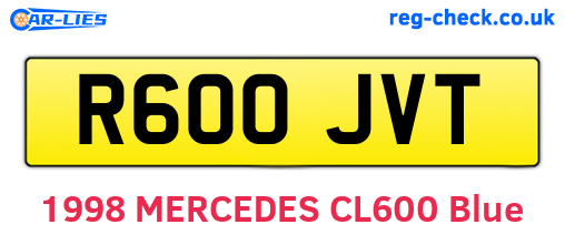 R600JVT are the vehicle registration plates.