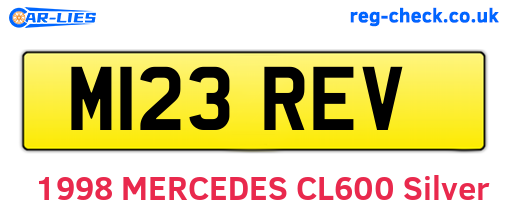 M123REV are the vehicle registration plates.