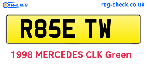 R85ETW are the vehicle registration plates.