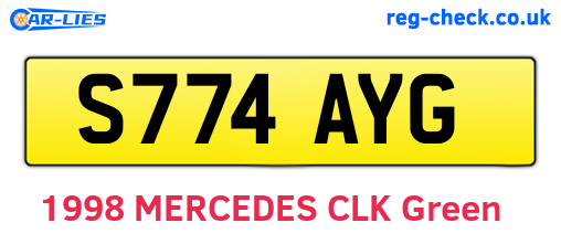 S774AYG are the vehicle registration plates.