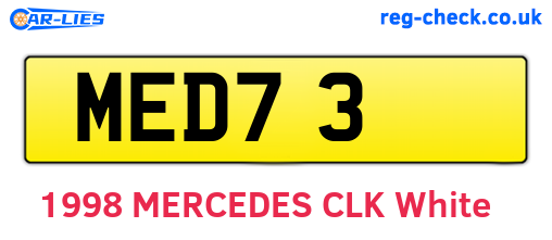 MED73 are the vehicle registration plates.