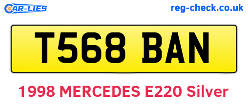 T568BAN are the vehicle registration plates.