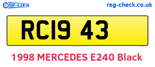 RC1943 are the vehicle registration plates.