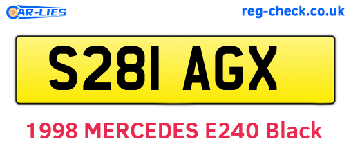 S281AGX are the vehicle registration plates.