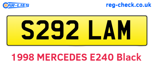 S292LAM are the vehicle registration plates.