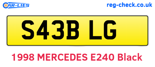 S43BLG are the vehicle registration plates.