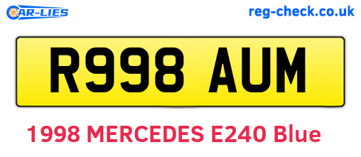 R998AUM are the vehicle registration plates.