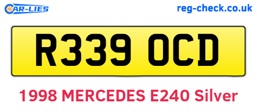 R339OCD are the vehicle registration plates.