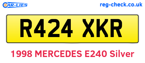 R424XKR are the vehicle registration plates.