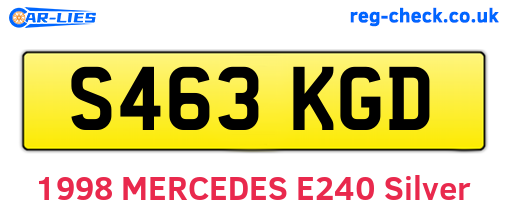 S463KGD are the vehicle registration plates.