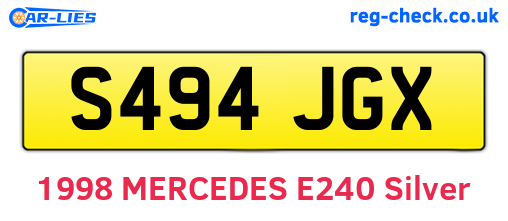 S494JGX are the vehicle registration plates.
