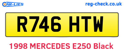 R746HTW are the vehicle registration plates.