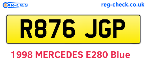 R876JGP are the vehicle registration plates.