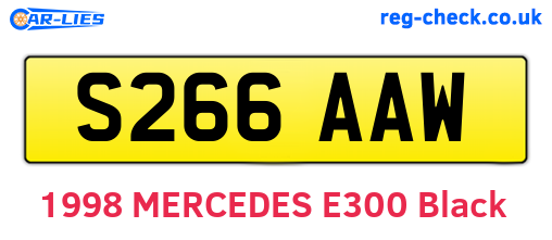 S266AAW are the vehicle registration plates.