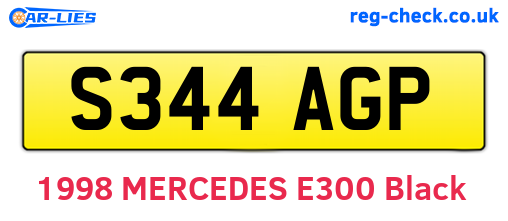 S344AGP are the vehicle registration plates.