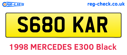 S680KAR are the vehicle registration plates.