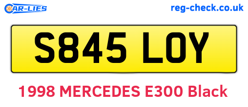 S845LOY are the vehicle registration plates.