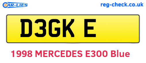 D3GKE are the vehicle registration plates.