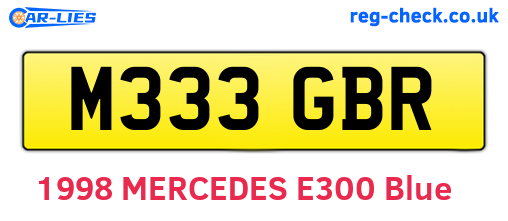 M333GBR are the vehicle registration plates.