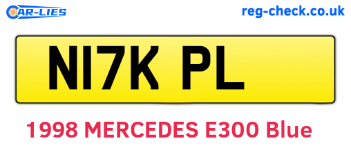 N17KPL are the vehicle registration plates.