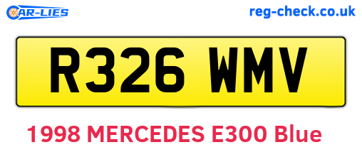 R326WMV are the vehicle registration plates.